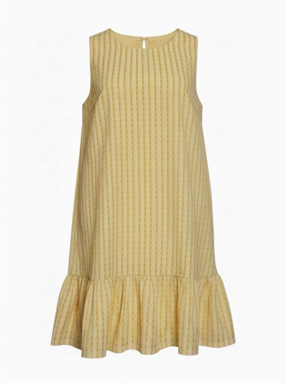Yellow Sleeveless Ruffle-Hem Dress